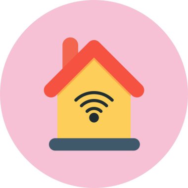 Akıllı Ev Düz Çember Simgesi