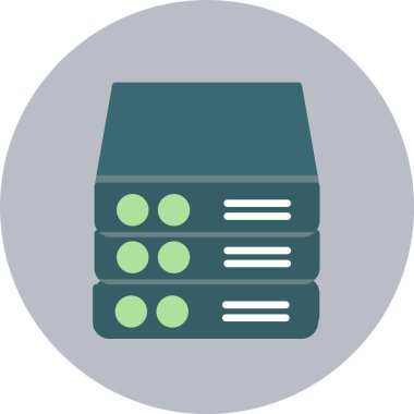 Servers Flat Circle Icon clipart