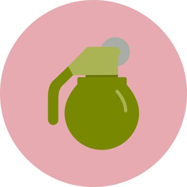 Grenade Flat Circle Icon clipart