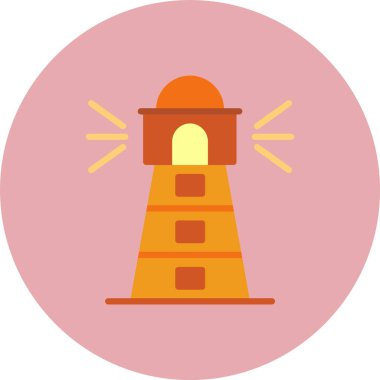 Deniz feneri Düz Çember Simgesi