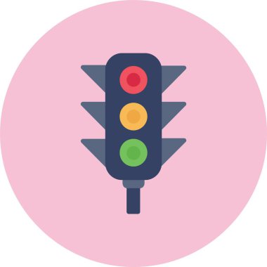 Trafik Işıkları Düz Çember Simgesi