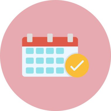 Takvim Düz Çember Simgesi