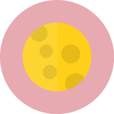 Moon Surface Flat Circle Icon clipart