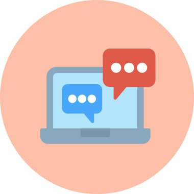 Sohbet Kutusu Düz Çember Simgesi