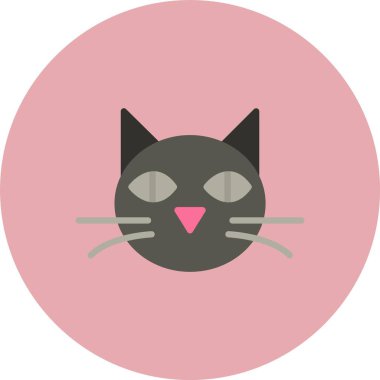 Siyah Kedi Düz Çember Simgesi