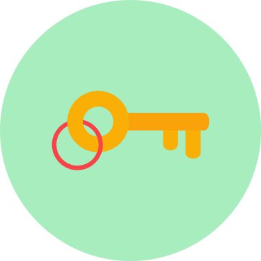 Anahtar Düz Çember Simgesi