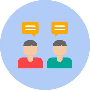 Konuşma Düz Çember Simgesi