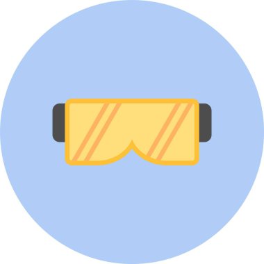 Güvenlik Gözlükleri Düz Çember Simgesi