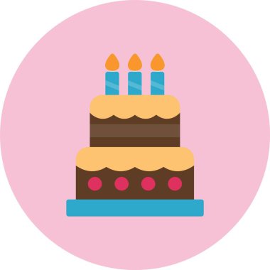 Doğum günü Pastası Düz Çember Simgesi