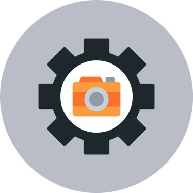 Cogwheel Düz Çember Simgesi