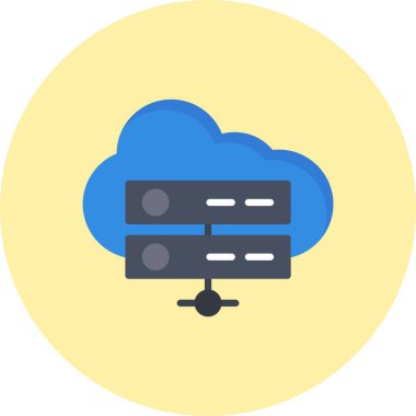 Sunucu düz daire simgesi