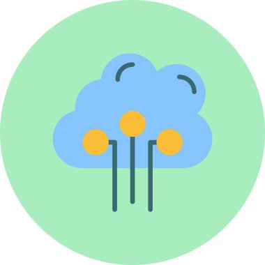 Cloud Computing düz daire simgesi