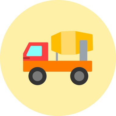 Karıştırıcı Kamyonu Düz Çember Simgesi