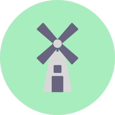 Yel değirmeni Düz Çember Simgesi