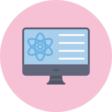 Bilgisayar Bilimi Düz Çember Simgesi