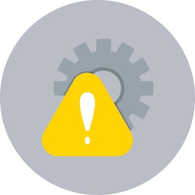 Uyarı İşareti Düz Çember Simgesi