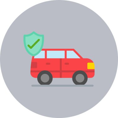 Araba Sigortası Düz Çember Simgesi