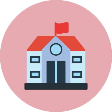 Okul Düz Çember Simgesi