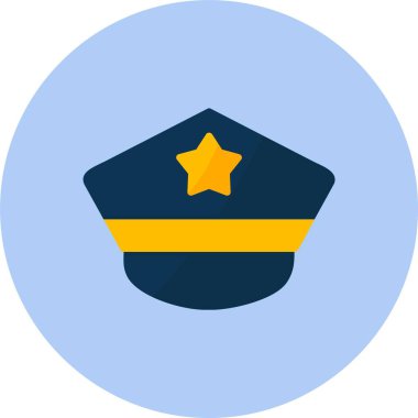 Polis Şapkası Düz Çember Simgesi