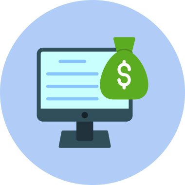 Finans Düz Çember Simgesi