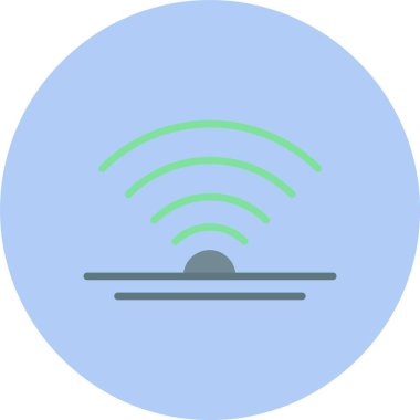 Wireless Transistor Flat Circle Icon clipart