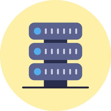 Sunucu düz daire simgesi