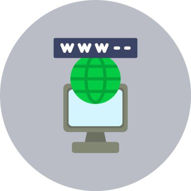 İnternet Düz Çember Simgesi