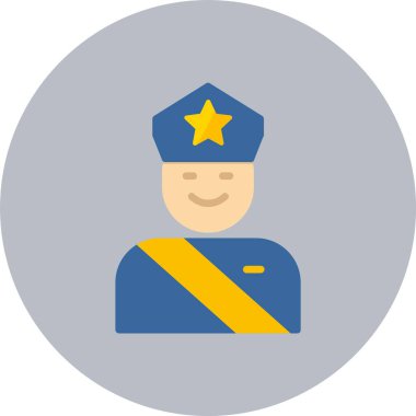 Güvenlik Görevlisi Düz Çember Simgesi