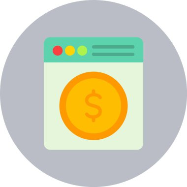 Para Aklama Düz Çember Simgesi