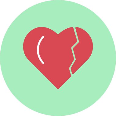 Kalbi Kırık Düz Çember Simgesi