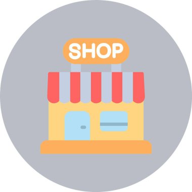 Market Düz Çember Simgesi