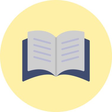 Kitap Düz Çember Simgesi Aç