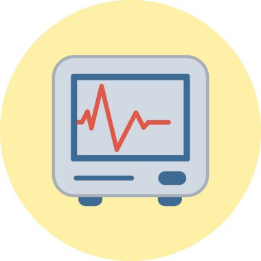 Kardiyogram Düz Çember Simgesi