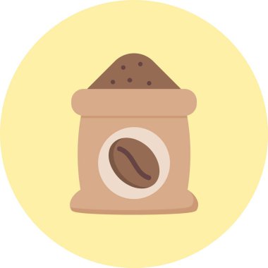 Kahve Torbası Düz Çember Simgesi