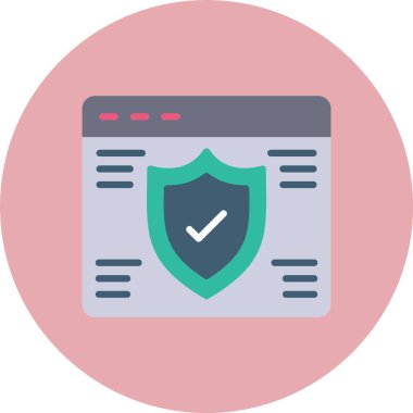 İnternet Güvenlik Düz Çemberi Simgesi