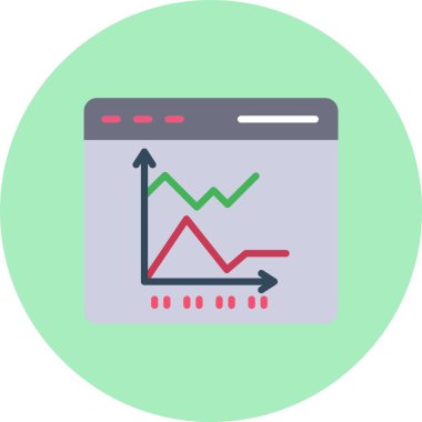 Çizgi Grafiksel Düz Çember Simgesi