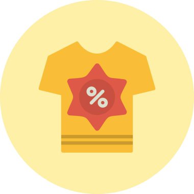 İndirimli Gömlek Düz Çember Simgesi