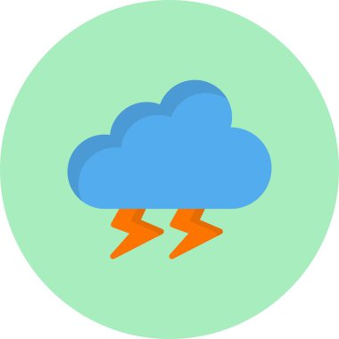 Gök Gürültüsü Düz Çember Simgesi