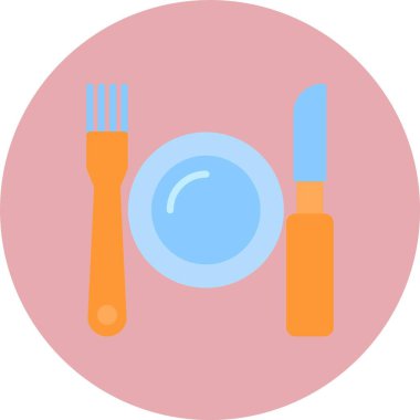 Çatal bıçaklı Düz Çember Simgesi