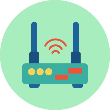 Wifi Yönlendirici Düz Çember Simgesi