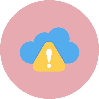 Düz Çember Simgesi Uyarı Bulutu Hesaplama