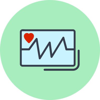 Ecg Okunan Düz Çember Simgesi