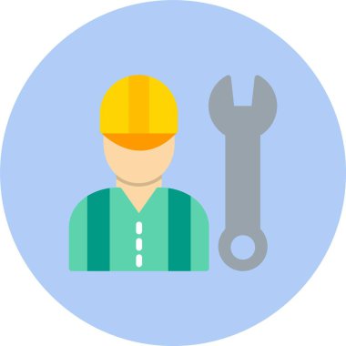 İnşaat İşçisi Düz Çember Simgesi