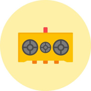 Fırın Düz Çember Simgesi Pişiriliyor