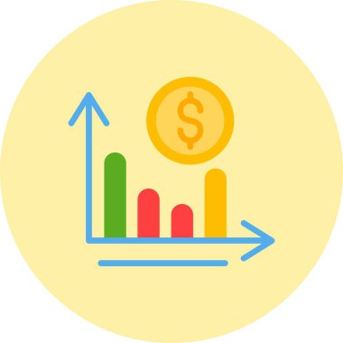 Çubuk Çizelgesi Düz Çember Simgesi