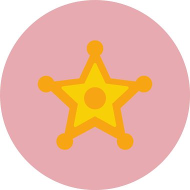 Şerif Rozeti Düz Çember Simgesi