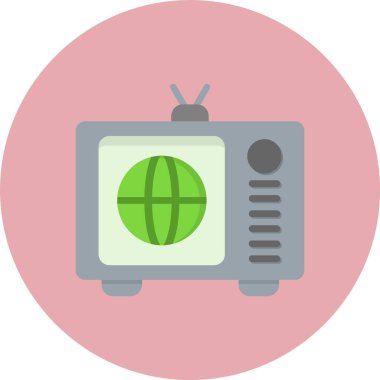 Televizyon Düz Çember Simgesi