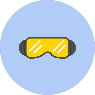 Güvenlik Gözlükleri Düz Çember Simgesi