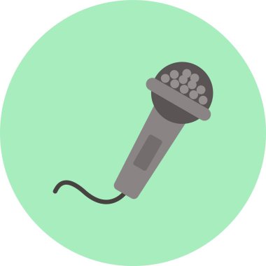 Mikrofon Düz Çember Simgesi