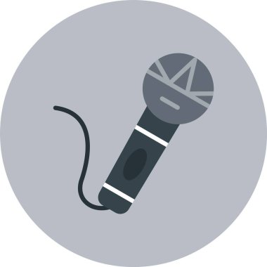 Mikrofon Düz Çember Simgesi